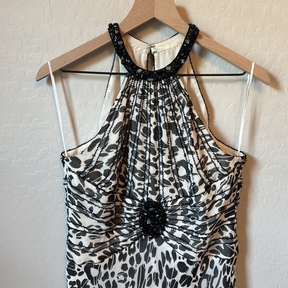 ESCADA Silk High Neck Halter Beaded Midi Dress Size 38 / US 8 Medium - Picture 3 of 7